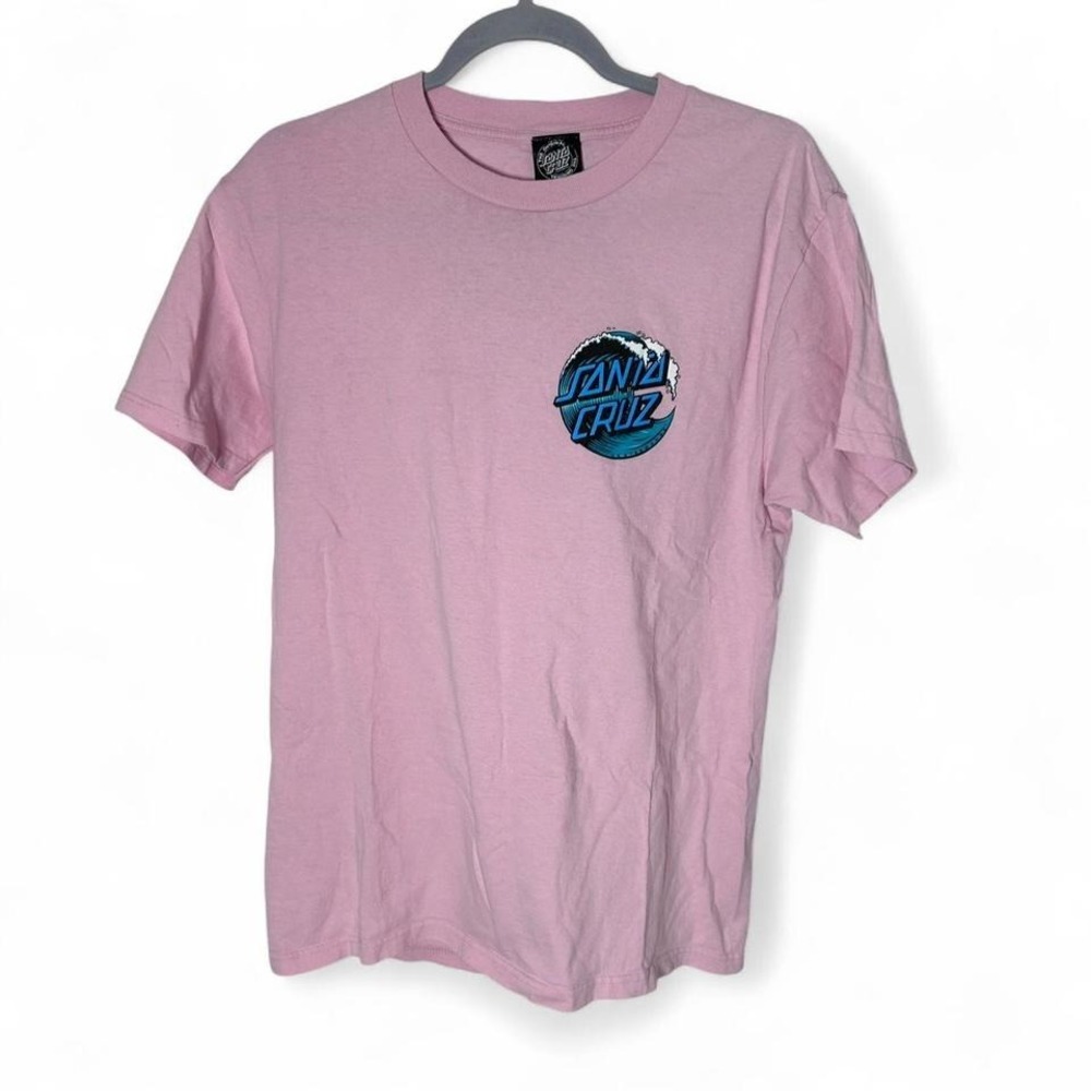 Santa Cruz Skateboards T-shirt Pink Double Sided Graphic Logo Skater Size medium